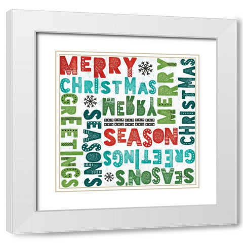 Merry Making Pattern VA White Modern Wood Framed Art Print with Double Matting by Charron, Veronique