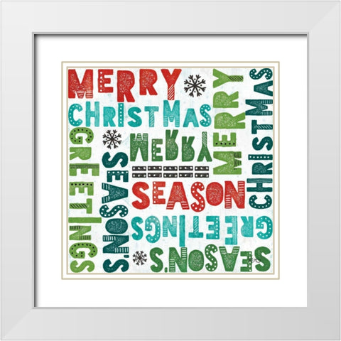 Merry Making Pattern VA White Modern Wood Framed Art Print with Double Matting by Charron, Veronique