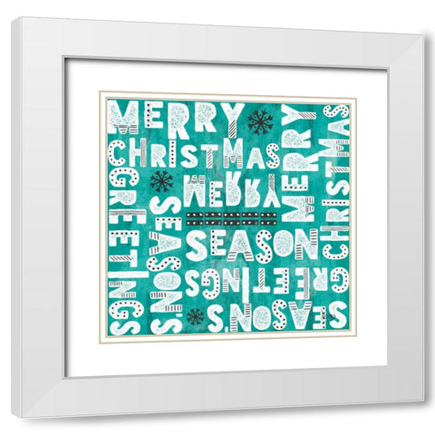 Merry Making Pattern VB White Modern Wood Framed Art Print with Double Matting by Charron, Veronique