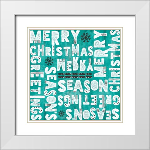 Merry Making Pattern VB White Modern Wood Framed Art Print with Double Matting by Charron, Veronique