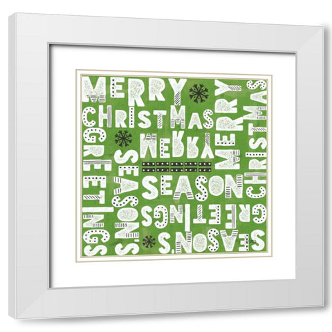 Merry Making Pattern VD White Modern Wood Framed Art Print with Double Matting by Charron, Veronique