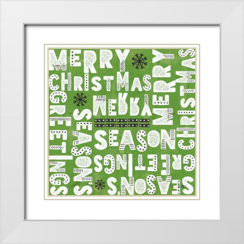 Merry Making Pattern VD White Modern Wood Framed Art Print with Double Matting by Charron, Veronique