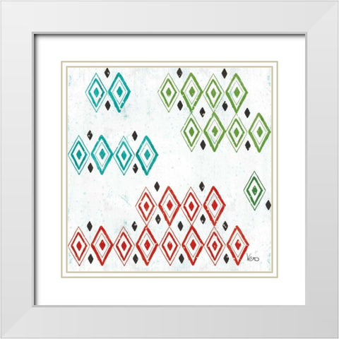 Merry Making Pattern VIA White Modern Wood Framed Art Print with Double Matting by Charron, Veronique