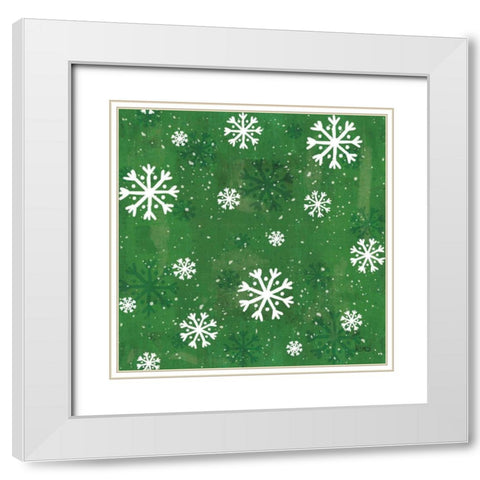 Merry Making Pattern VIID White Modern Wood Framed Art Print with Double Matting by Charron, Veronique