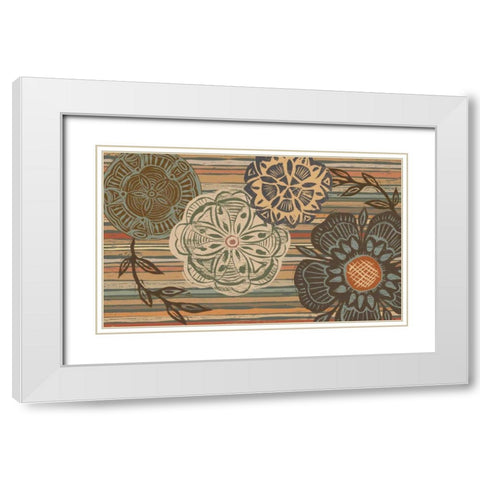 Woodcut Nature II White Modern Wood Framed Art Print with Double Matting by Brissonnet, Daphne