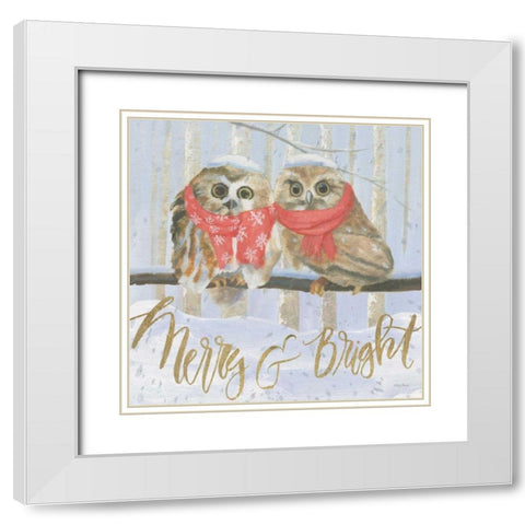 Christmas Critters Bright V White Modern Wood Framed Art Print with Double Matting by Adams, Emily