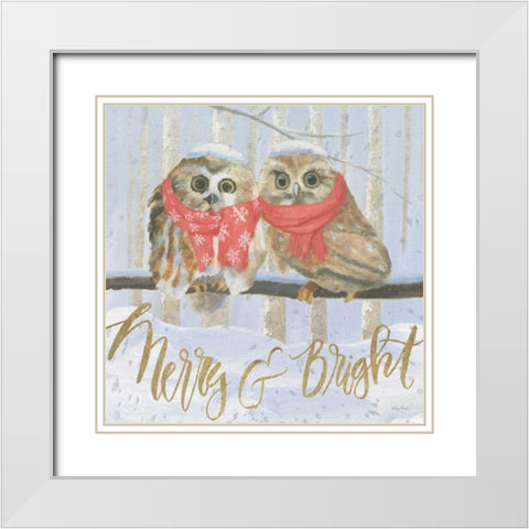 Christmas Critters Bright V White Modern Wood Framed Art Print with Double Matting by Adams, Emily