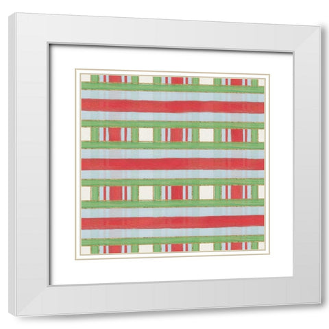 Christmas Critters Bright Pattern VIB White Modern Wood Framed Art Print with Double Matting by Adams, Emily