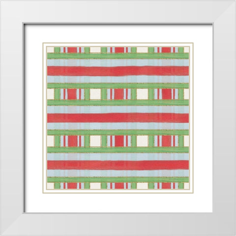 Christmas Critters Bright Pattern VIB White Modern Wood Framed Art Print with Double Matting by Adams, Emily