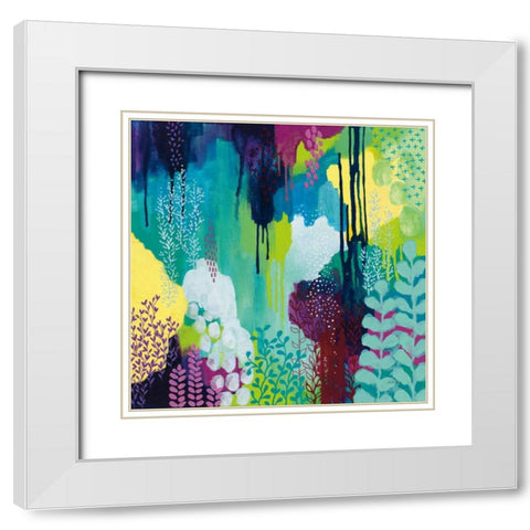 Jewel Forest I White Modern Wood Framed Art Print with Double Matting by Ferguson, Kathy