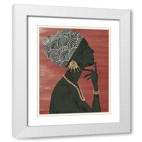 Graceful Majesty I Chili White Modern Wood Framed Art Print with Double Matting by Adams, Emily