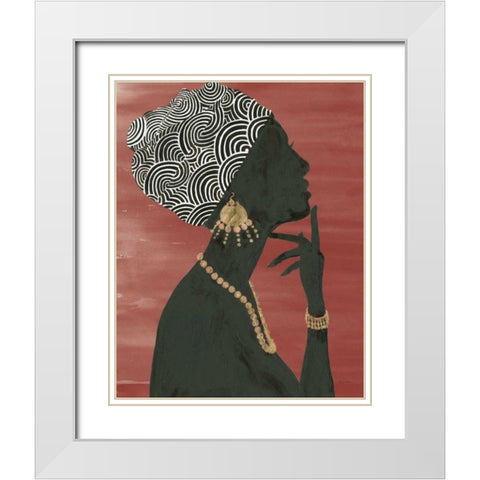 Graceful Majesty I Chili White Modern Wood Framed Art Print with Double Matting by Adams, Emily