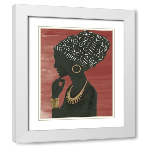 Graceful Majesty II Chili White Modern Wood Framed Art Print with Double Matting by Adams, Emily