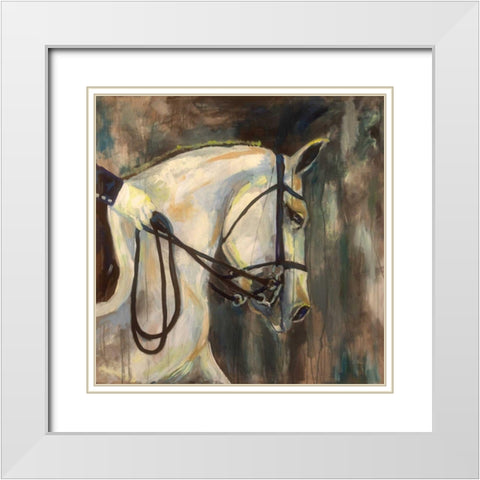 Dressage White Modern Wood Framed Art Print with Double Matting by Vertentes, Jeanette