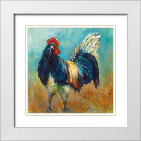 Cocky White Modern Wood Framed Art Print with Double Matting by Vertentes, Jeanette