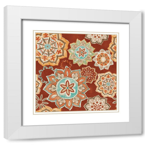 Autumn Friends Pattern ID White Modern Wood Framed Art Print with Double Matting by Urban, Mary