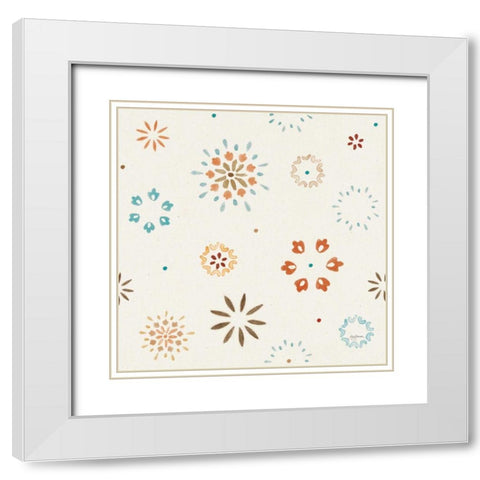 Autumn Friends Pattern VIA White Modern Wood Framed Art Print with Double Matting by Urban, Mary