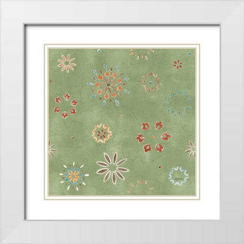 Autumn Friends Pattern VIF White Modern Wood Framed Art Print with Double Matting by Urban, Mary