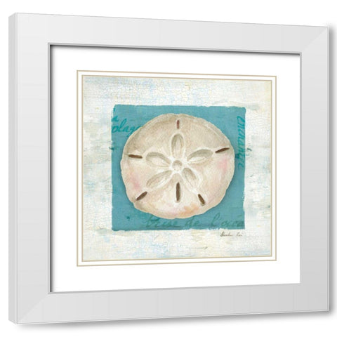 Shades of Blue III White Modern Wood Framed Art Print with Double Matting by Nai, Danhui