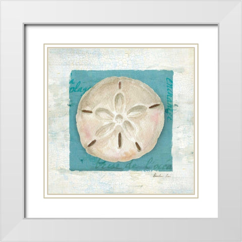 Shades of Blue III White Modern Wood Framed Art Print with Double Matting by Nai, Danhui