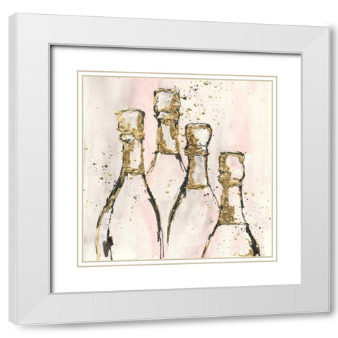 Champagne is Grand II White Modern Wood Framed Art Print with Double Matting by Paschke, Chris