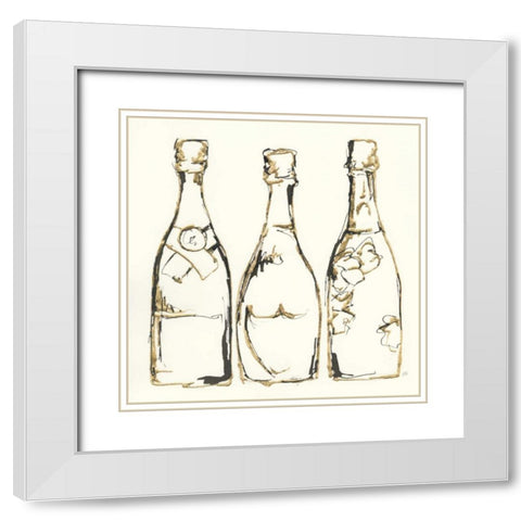 Champagne is Grand III White Modern Wood Framed Art Print with Double Matting by Paschke, Chris