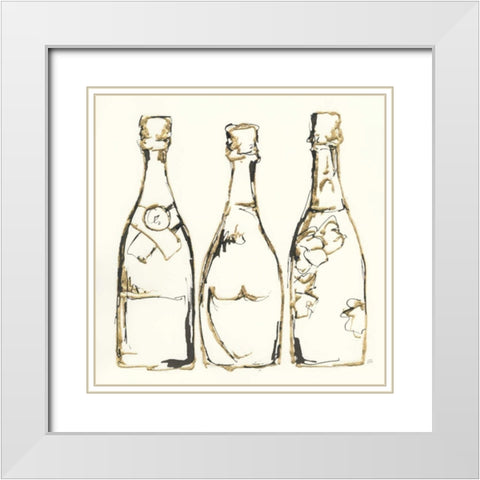 Champagne is Grand III White Modern Wood Framed Art Print with Double Matting by Paschke, Chris