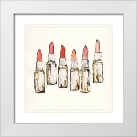 Fashion First II White Modern Wood Framed Art Print with Double Matting by Paschke, Chris