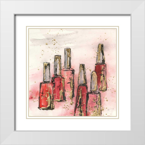 Fashion First V White Modern Wood Framed Art Print with Double Matting by Paschke, Chris