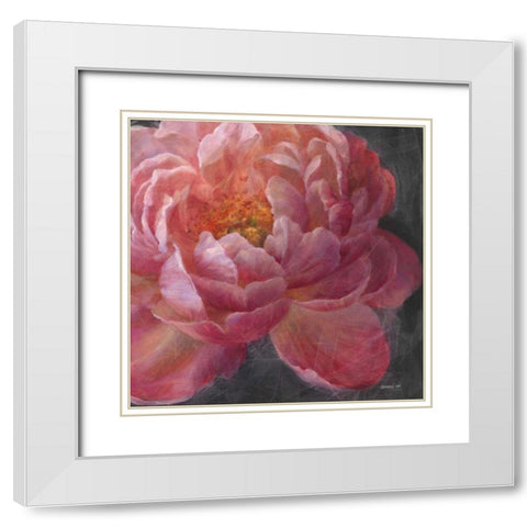 Vivid Floral I Crop White Modern Wood Framed Art Print with Double Matting by Nai, Danhui