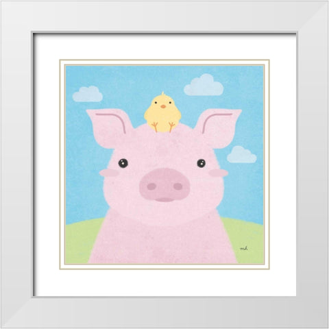Barn Buddies II White Modern Wood Framed Art Print with Double Matting by Hershey, Moira