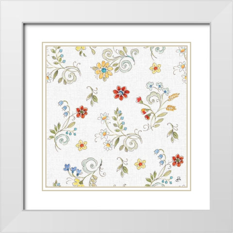 Morning Bloom Pattern IIA White Modern Wood Framed Art Print with Double Matting by Brissonnet, Daphne