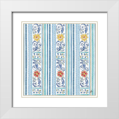 Morning Bloom Pattern V White Modern Wood Framed Art Print with Double Matting by Brissonnet, Daphne