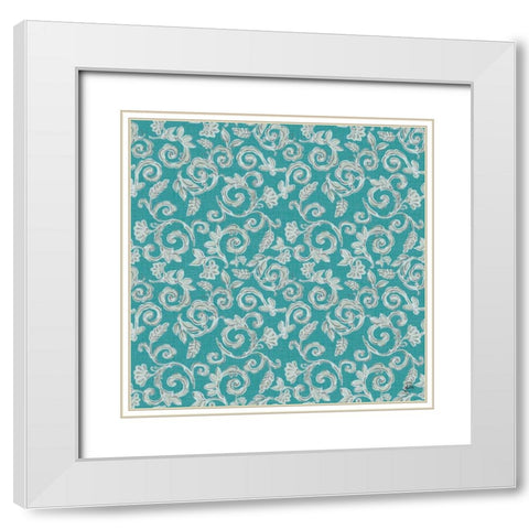 Morning Bloom Pattern VIIB White Modern Wood Framed Art Print with Double Matting by Brissonnet, Daphne