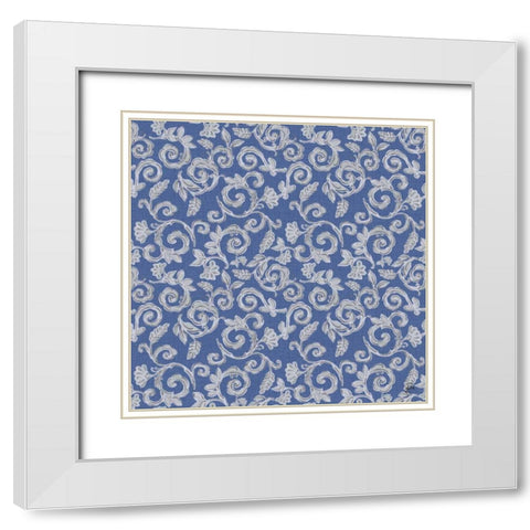 Morning Bloom Pattern VIID White Modern Wood Framed Art Print with Double Matting by Brissonnet, Daphne