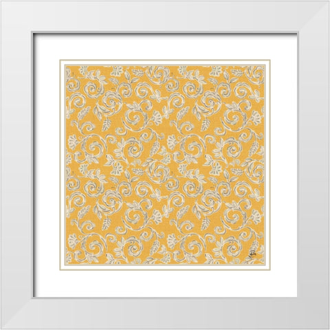 Morning Bloom Pattern VIIE White Modern Wood Framed Art Print with Double Matting by Brissonnet, Daphne