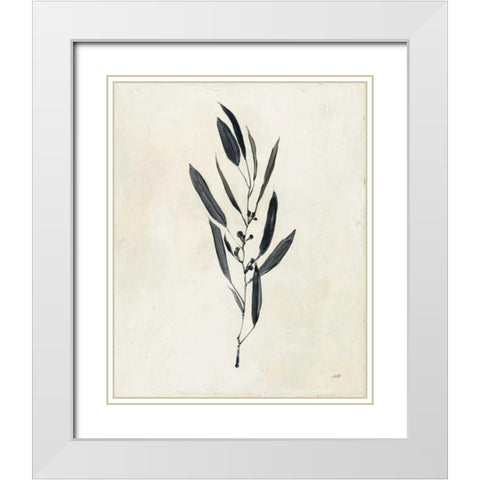 Botanical Study I White Modern Wood Framed Art Print with Double Matting by Purinton, Julia