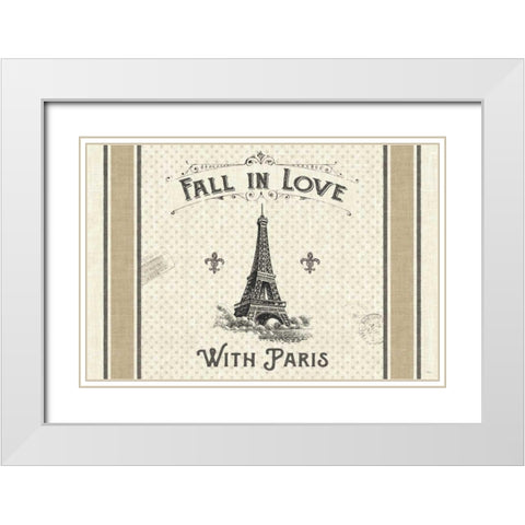 Paris Farmhouse I White Modern Wood Framed Art Print with Double Matting by Pela Studio