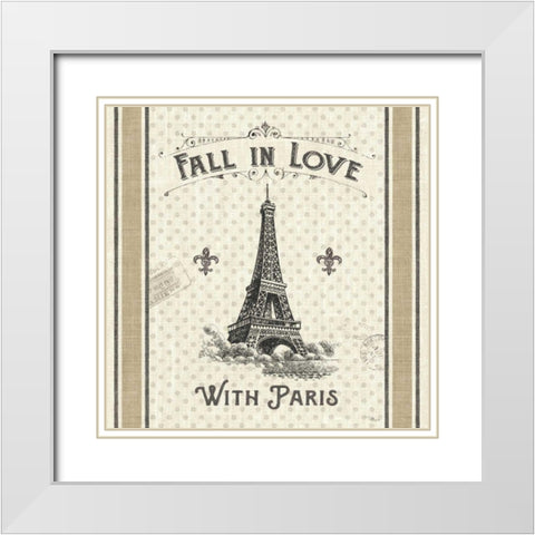 Paris Farmhouse II White Modern Wood Framed Art Print with Double Matting by Pela Studio