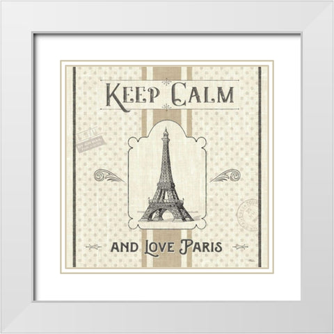 Paris Farmhouse V White Modern Wood Framed Art Print with Double Matting by Pela Studio