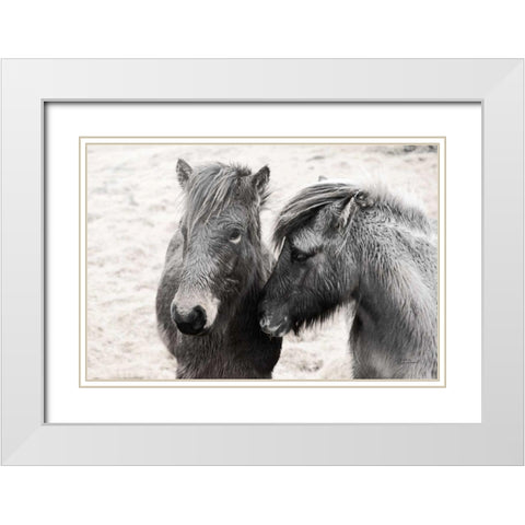Bjarni and Imir II BW White Modern Wood Framed Art Print with Double Matting by Marshall, Laura