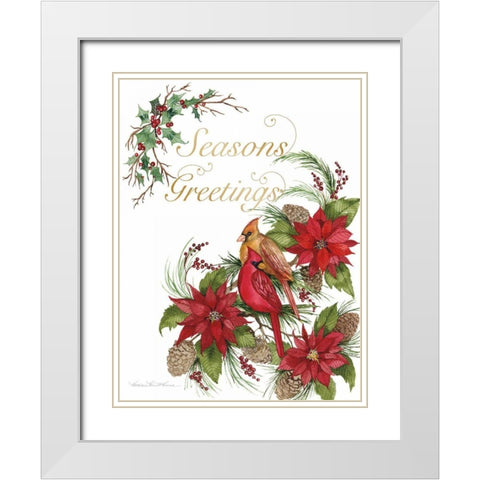 Holiday Happiness VI Greetings White Modern Wood Framed Art Print with Double Matting by McKenna, Kathleen Parr