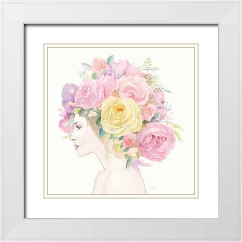 Flowers in her Hair White Modern Wood Framed Art Print with Double Matting by Wiens, James