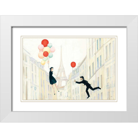 Aloft In Paris I White Modern Wood Framed Art Print with Double Matting by Purinton, Julia