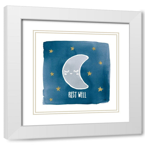 Night Sky Rest Well White Modern Wood Framed Art Print with Double Matting by Hershey, Moira