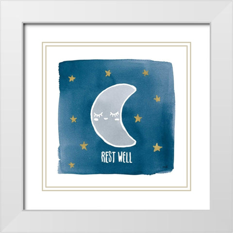 Night Sky Rest Well White Modern Wood Framed Art Print with Double Matting by Hershey, Moira