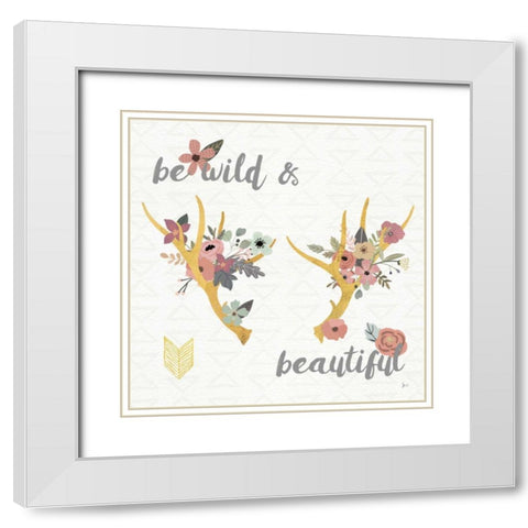 Boho Beauty I Pastel White Modern Wood Framed Art Print with Double Matting by Aiken, Jess