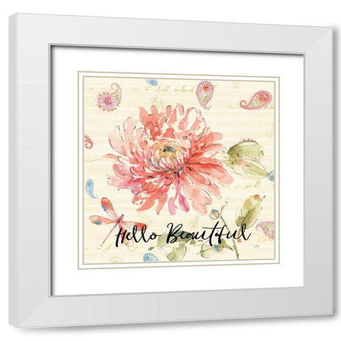 Happy Gypsy III Beautiful White Modern Wood Framed Art Print with Double Matting by Pela