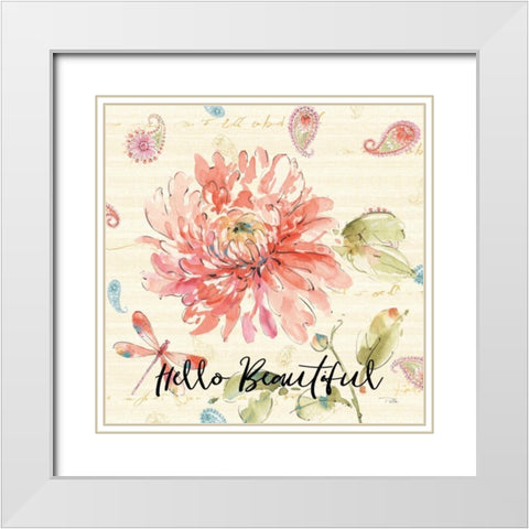 Happy Gypsy III Beautiful White Modern Wood Framed Art Print with Double Matting by Pela