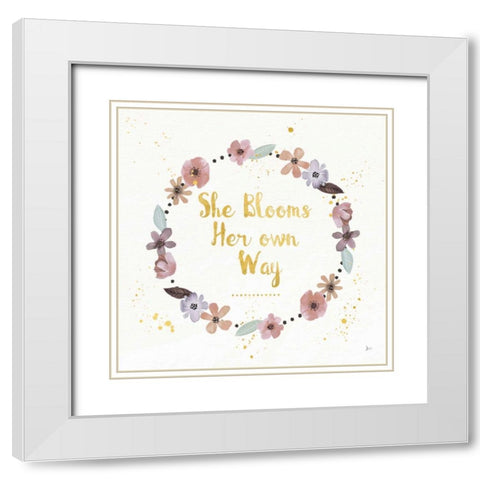 Simply Amazing I Bloom White Modern Wood Framed Art Print with Double Matting by Aiken, Jess